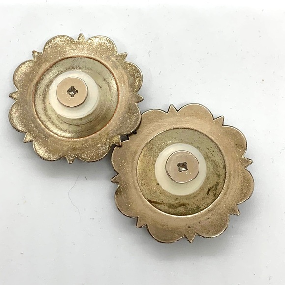 Western Design Leather Work Screw Back Concho Set of 2 Silver Look Craft - Picture 3 of 5